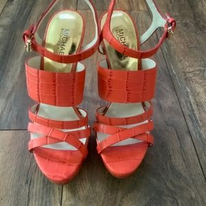 Michael Kors orange platform heels size 7.5